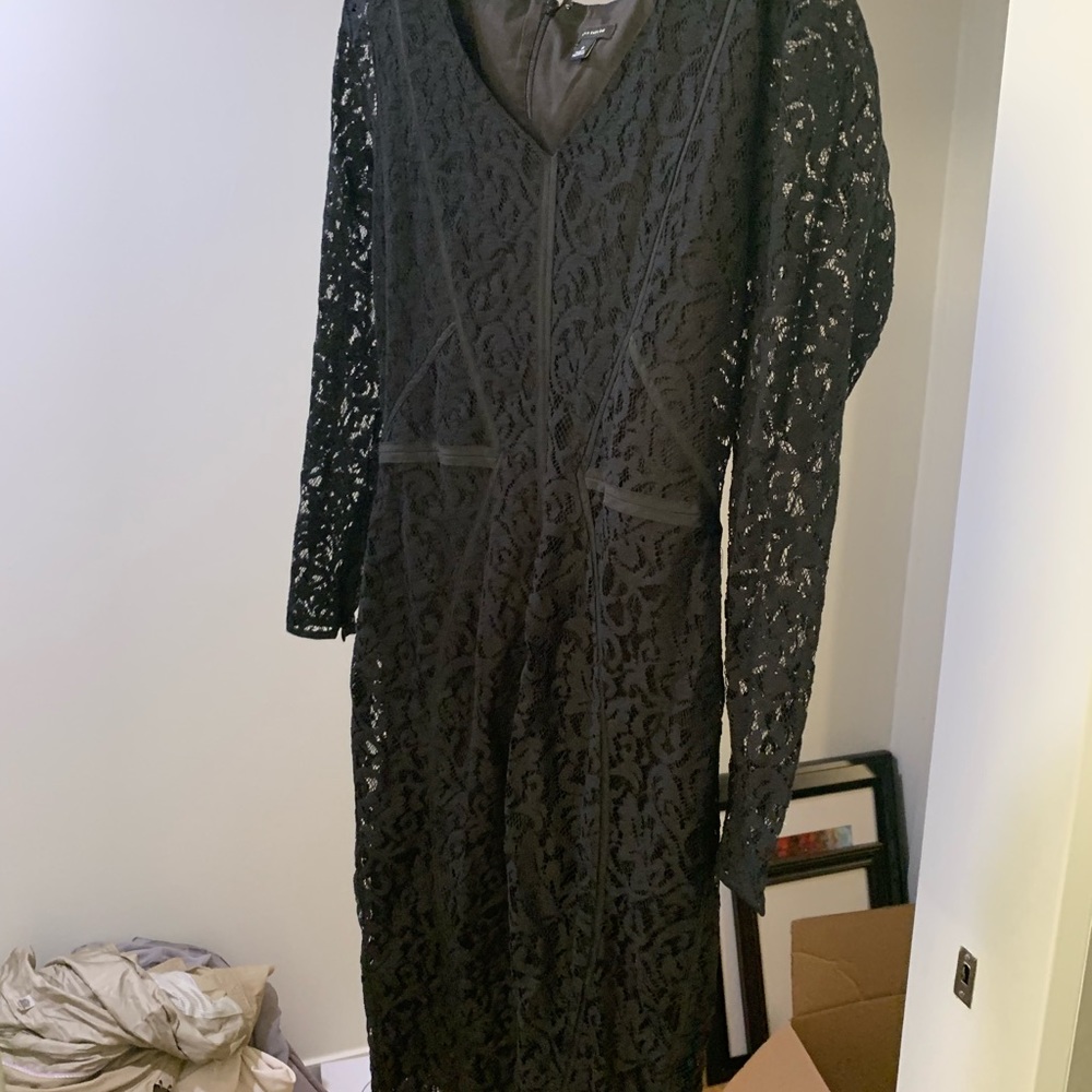 Ann Taylor black lace dress.